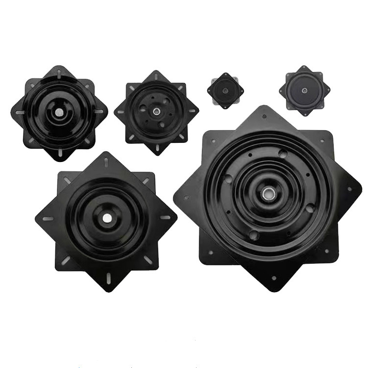 5/6/7/8/10/12/13/14inch Universal Turntable TV Bearing Chassis Mechanical Sofa Chair Furniture Square Iron Pearl All Black Base