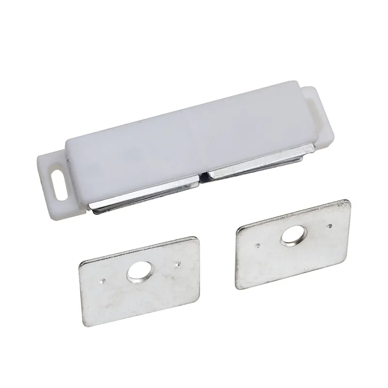 Plastic Double Magnetic Cabinet Door Catch White