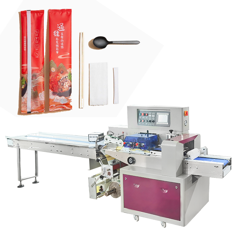 Automatic Disposable Plastic Tableware Spoon Packing Machine Factory sale Knife Fork Cutlery flow packaging machine