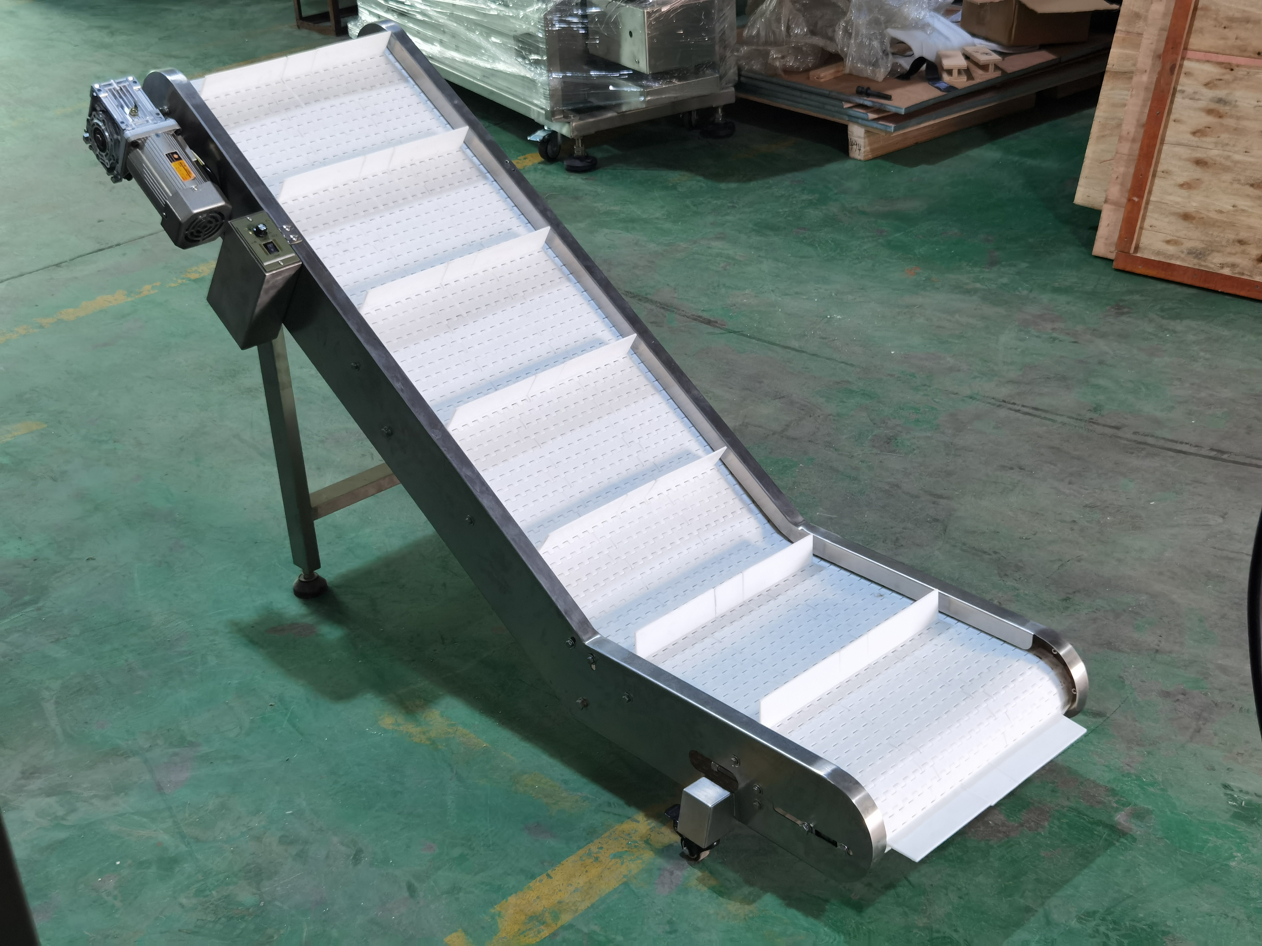 Food Grade Conveyor Belts Finished Product Customize Stainless Steel For Food Package Bags Belt Conveyor