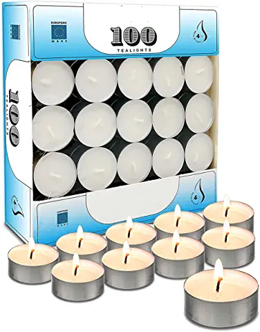 100pcs bulk paraffin wax unscented tealight candle bolsius 8 hour burning tealight