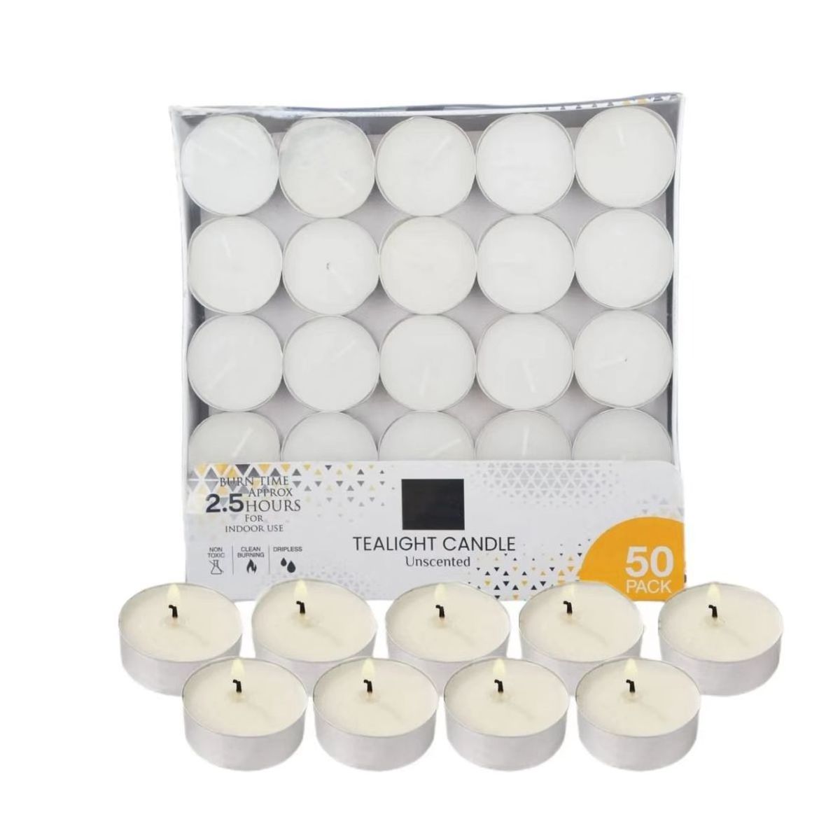 long burn white tea lights night light candle various packs 8 hour tea candle light