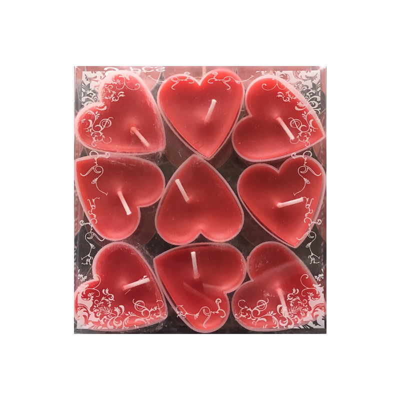 light pink scented tealight heart shape house use 9pack in bulk