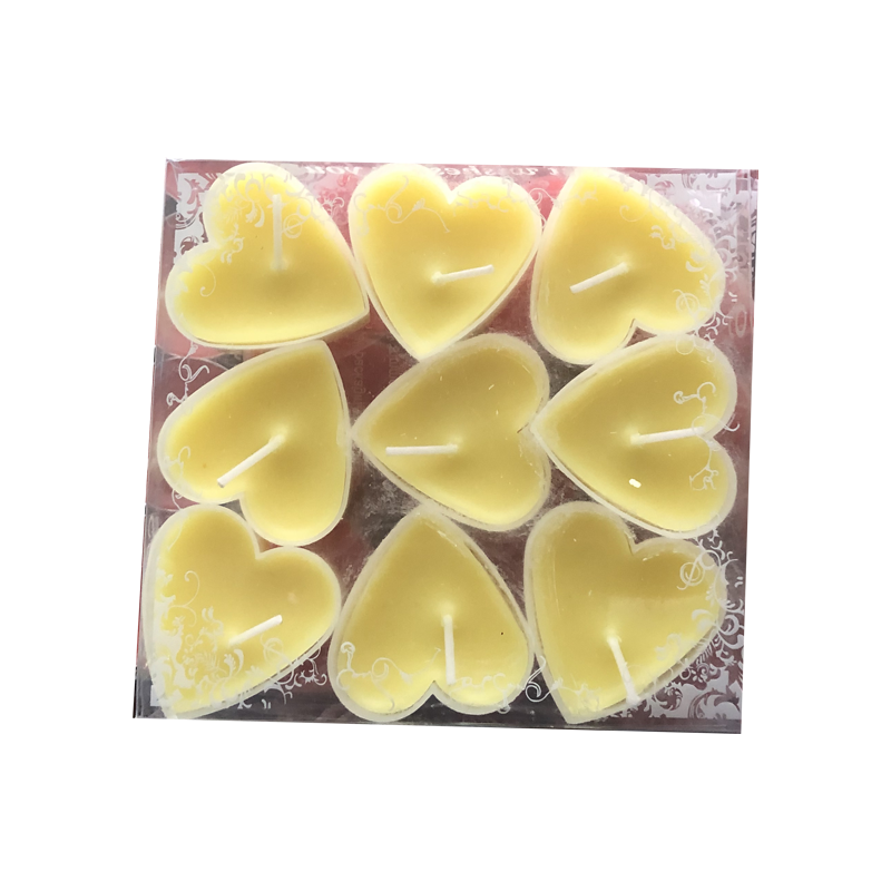 light pink scented tealight heart shape house use 9pack in bulk