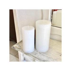 customize white unscented pillar candle