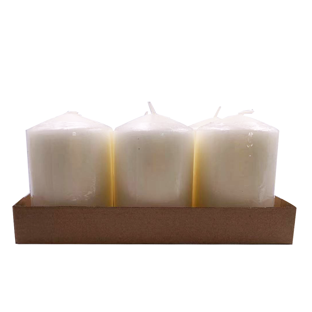 3x6 inch large white church pillar candle