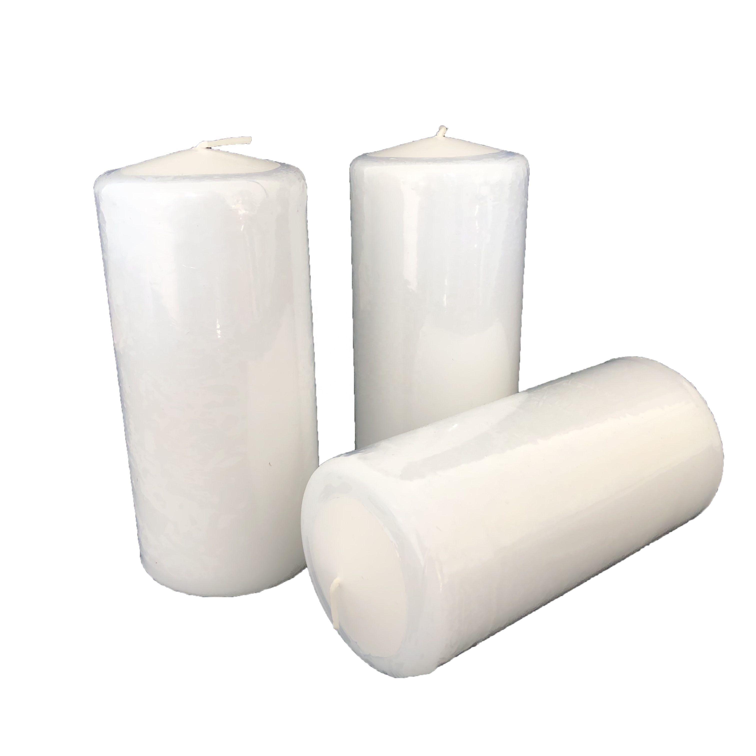 customize white unscented pillar candle