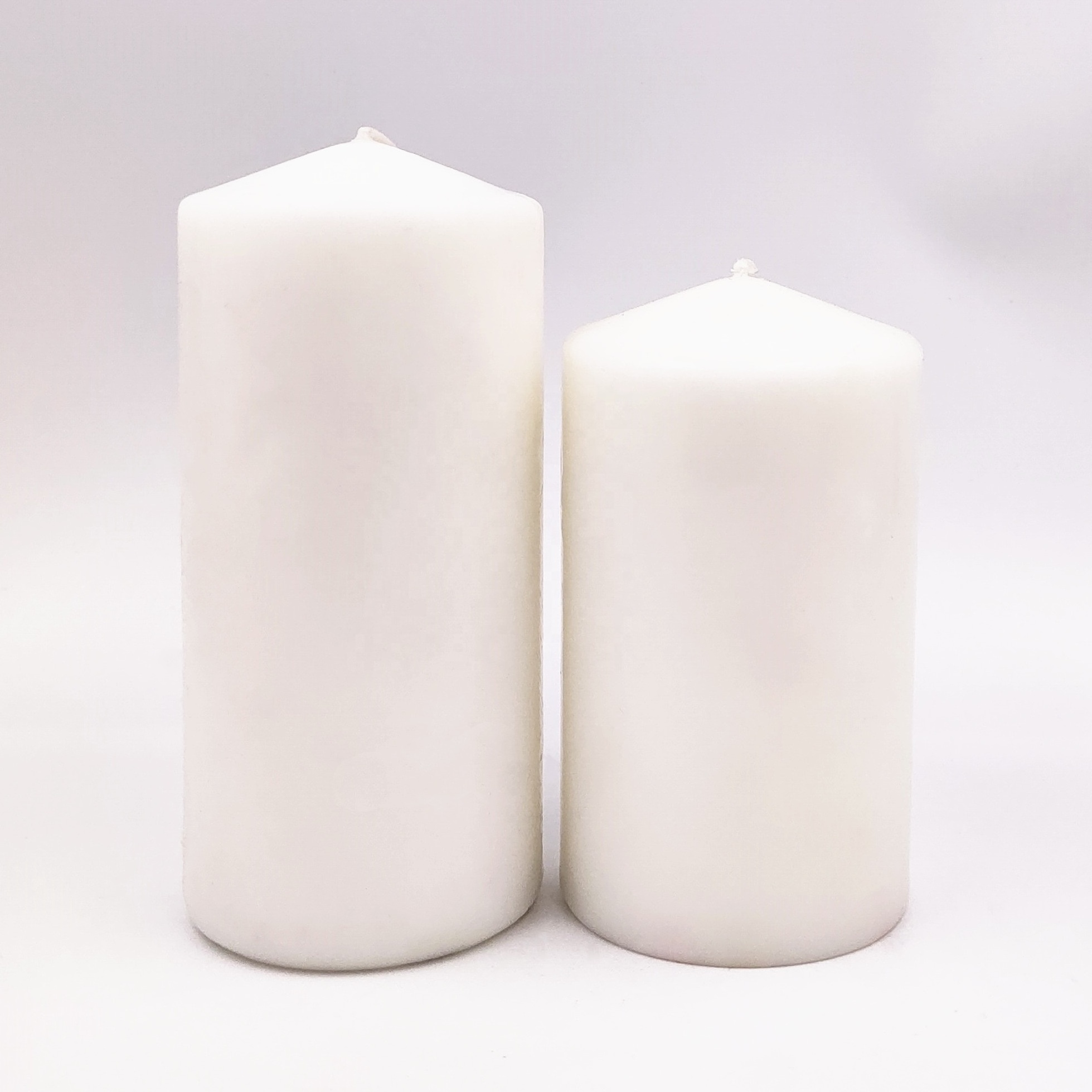 customize white unscented pillar candle