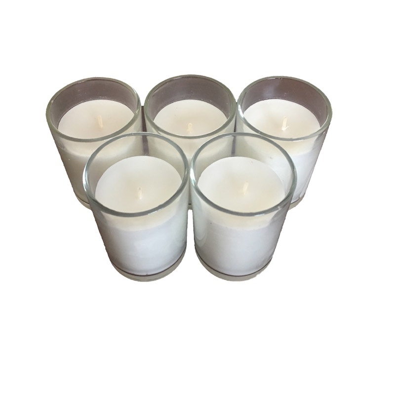 Unscented filled Votive Candles in Glass Cups