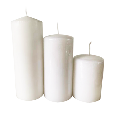 3x6 inch large white church pillar candle