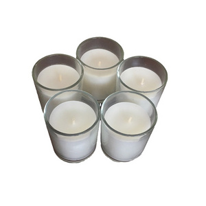 Unscented filled Votive Candles in Glass Cups