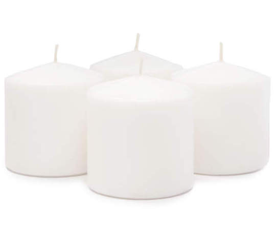 Pure Paraffin Wax Custom Brand Label Unscented Thick White Color Pillar Candles