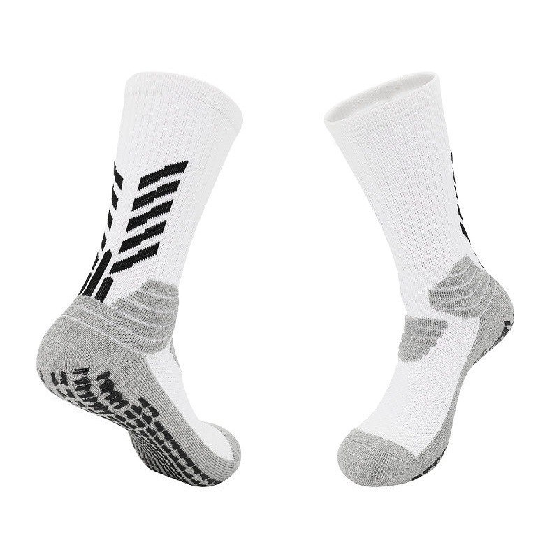 men outdoor athletic nonslip non slip soccer white stick bottom grip tube flocking socks for kids adult