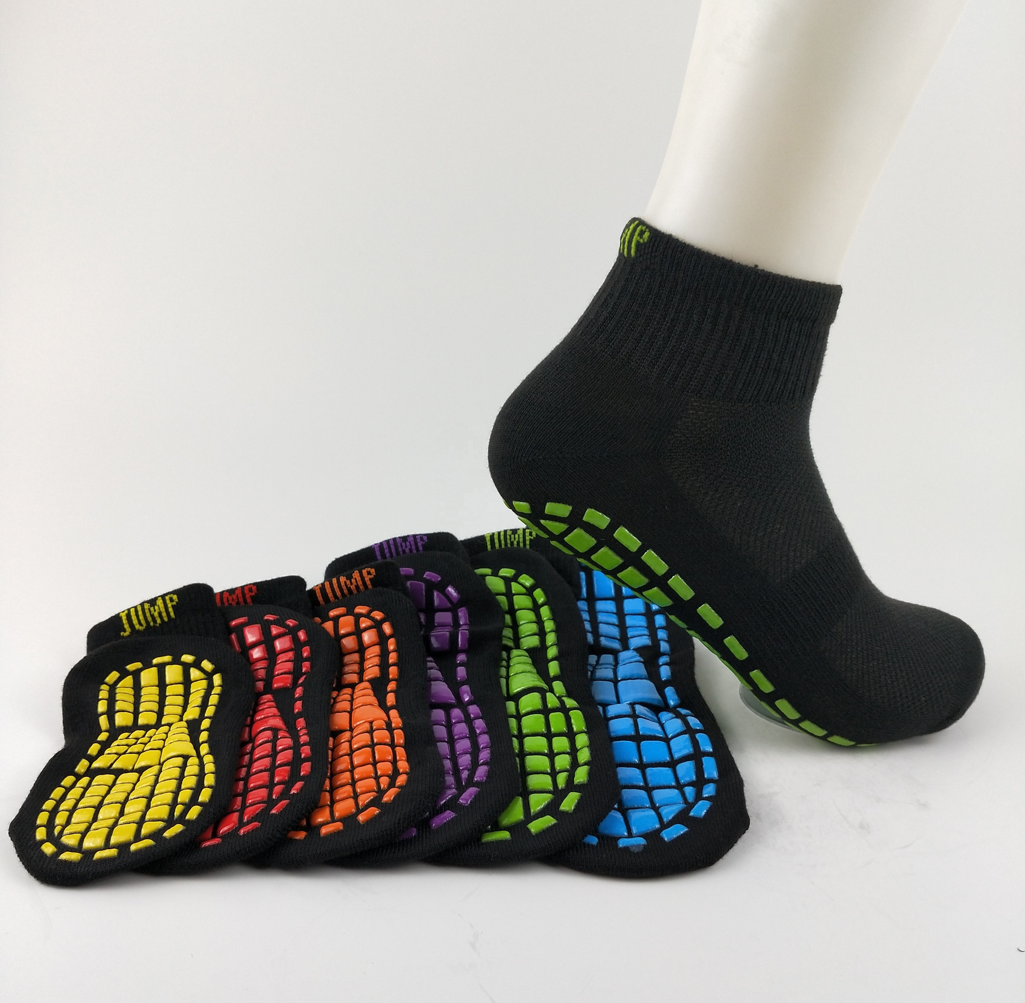 Ready To Ship Stock Socks Anti Skid Slipper Knit Slipper Socks With Rubber Sole For Children indoor Playground