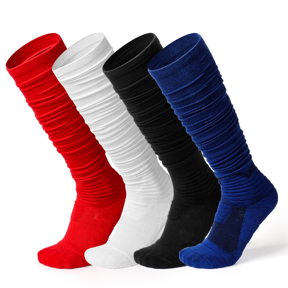 men kids children black maroon knee long antislip silicone football soccer scrunch socks with nonslip grip