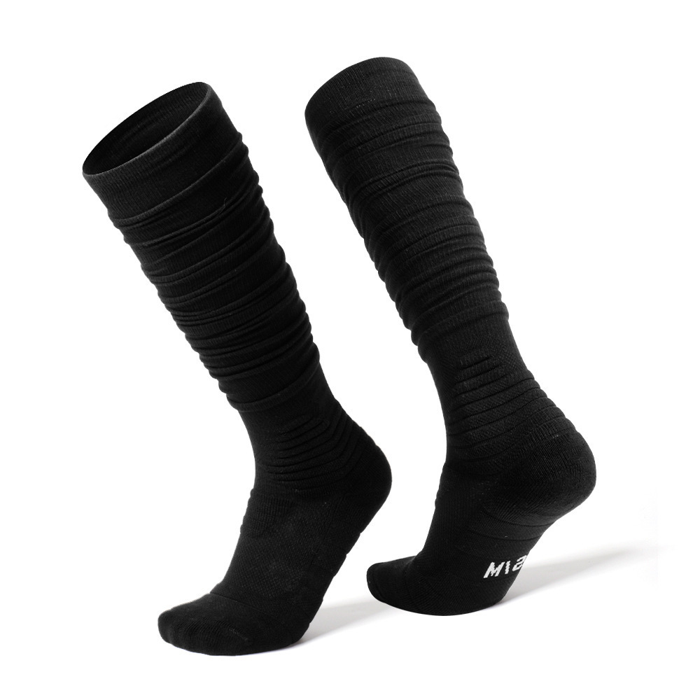 men kids children black maroon knee long antislip silicone football soccer scrunch socks with nonslip grip