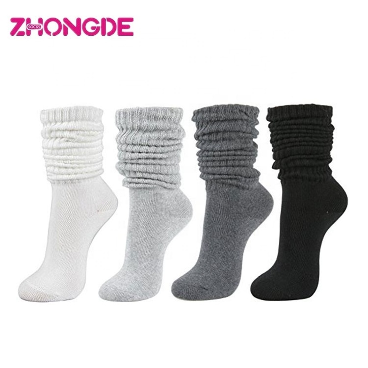 Japanese Custom cotton heavy white girls thick  slouch socks  for women kids