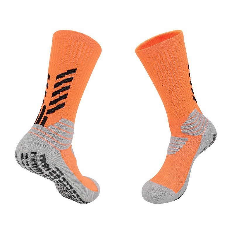 men outdoor athletic nonslip non slip soccer white stick bottom grip tube flocking socks for kids adult