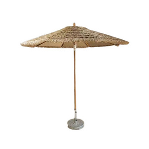 Custom Natural Color Outdoor Palm Patio Thatch Beach Straw Grass Umbrella