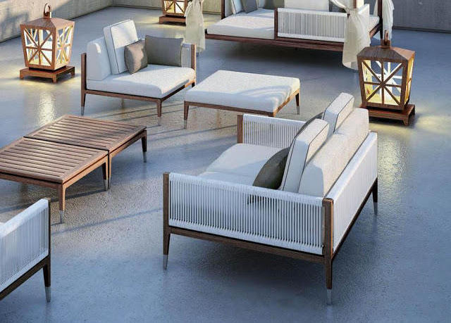 Modern white fashion garden patio sofa outdoor rope furniture