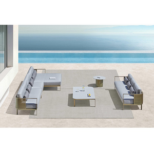 All weather waterproof modern hotel garden furniture rope outdoor patio set