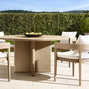 Zeen Modern Garden Furniture Teak Dining Table And Chairs Set Rh Outdoor Patio Teak Round Dining Table Rh Teak Dining Chair