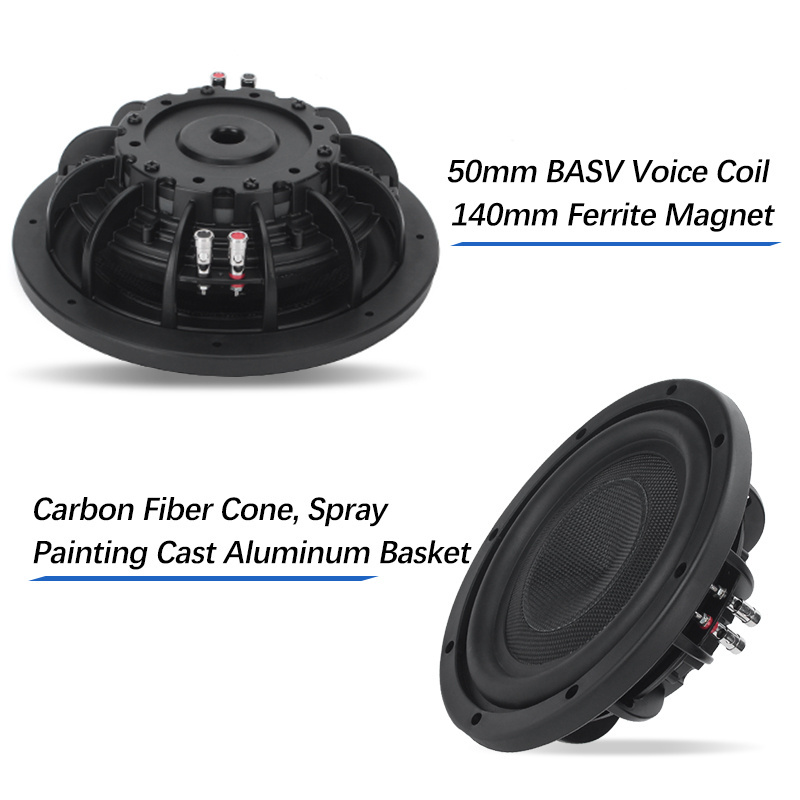 Heavy Bass Carbon Fiber Cone 10 Inch Subwoofer 300watts 92db 140mm Ferrite Magnet Woofer Sound Audio Aluminum Subwoofer Speakers