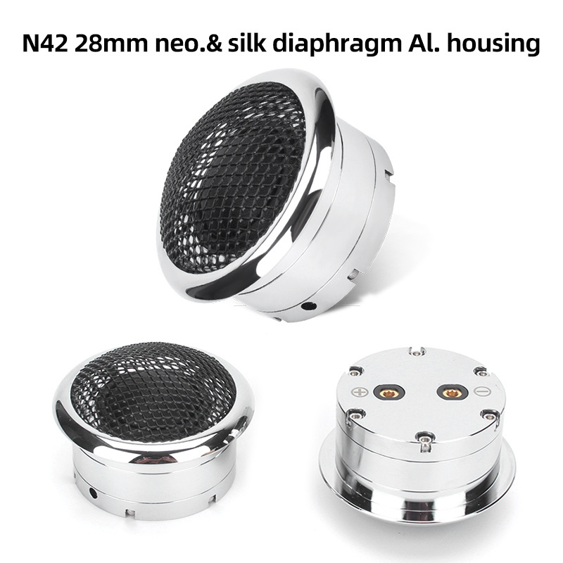 Car Speaker 4 Ohms Auto Electrical Systems Titanium Aluminum Housing Bullet Super Dome High End Tweeter 2 Inch