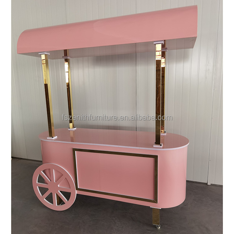 Wedding display racks champagne cart dessert bar cotton candy cart with wheels for parties