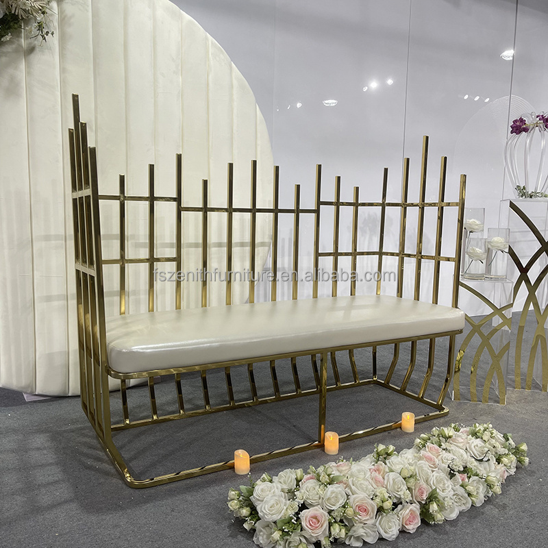 Hotel Banquet dining chair gold royal sofa queen king throne chairs luxury wedding cage chair for bride