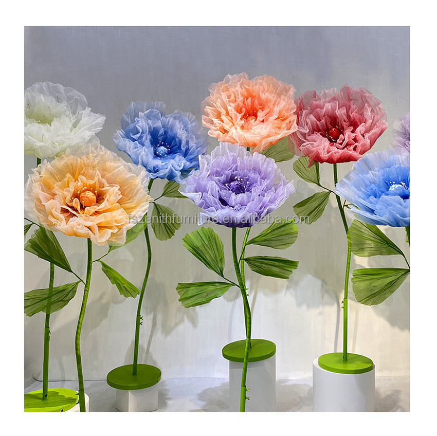 Electric Moving Flowers Decorative Silk Wholesale Centerpieces Backdrop Wed Artificial Wedding Giant Flowers Decoration