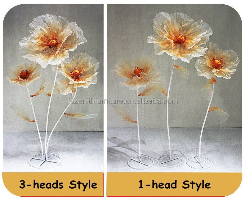 Electric Moving Flowers Decorative Silk Wholesale Centerpieces Backdrop Wed Artificial Wedding Giant Flowers Decoration