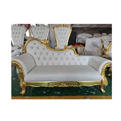 Foshan Zhongyi Wholesale sofa Wedding Gold Royal King Throne Couch For Queen Two Seat Sofa