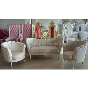 Furniture Elegant Luxury Wedding Living Room Beds Comfortable Modern Single Sofa Chair Set