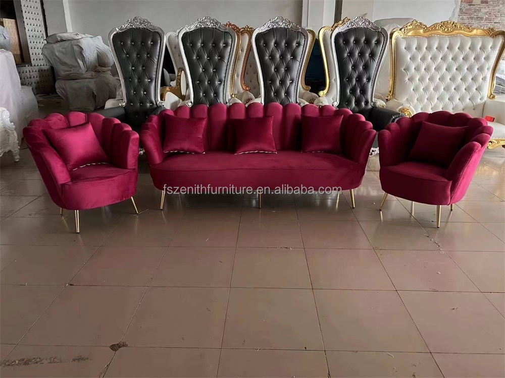 Furniture Elegant Luxury Wedding Living Room Beds Comfortable Modern Single Sofa Chair Set