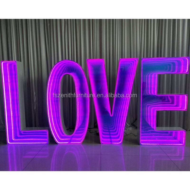 Wedding decorations led love sign 4ft large marquee letters 3d infinity mirror letter