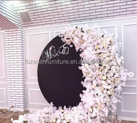 Zhongyi Hot Sales Luxury Wedding Decor Shiny White Balloons Round Acrylic Arch Backdrop