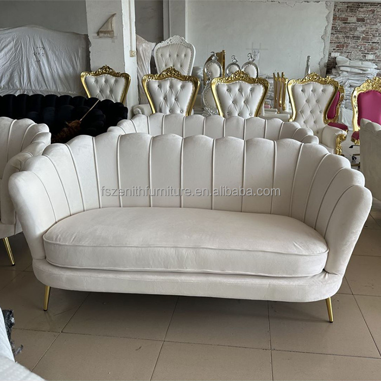 Wedding Furniture Decor Modern Design Living Room Sofas Comfort I Shape Elegant Fabric Sofa Set Furniture