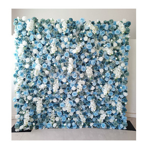 Wedding Supplies Floral Wall Panel Decoration Blue Rose Flower Wall Backdrop 8ft by 8ft