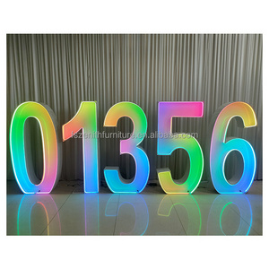 Birthday Party Decor Large Giant Light Up Mosaic Numbers Frame Stand 4ft 3ft RGB Neon Marquee Lights Numbers