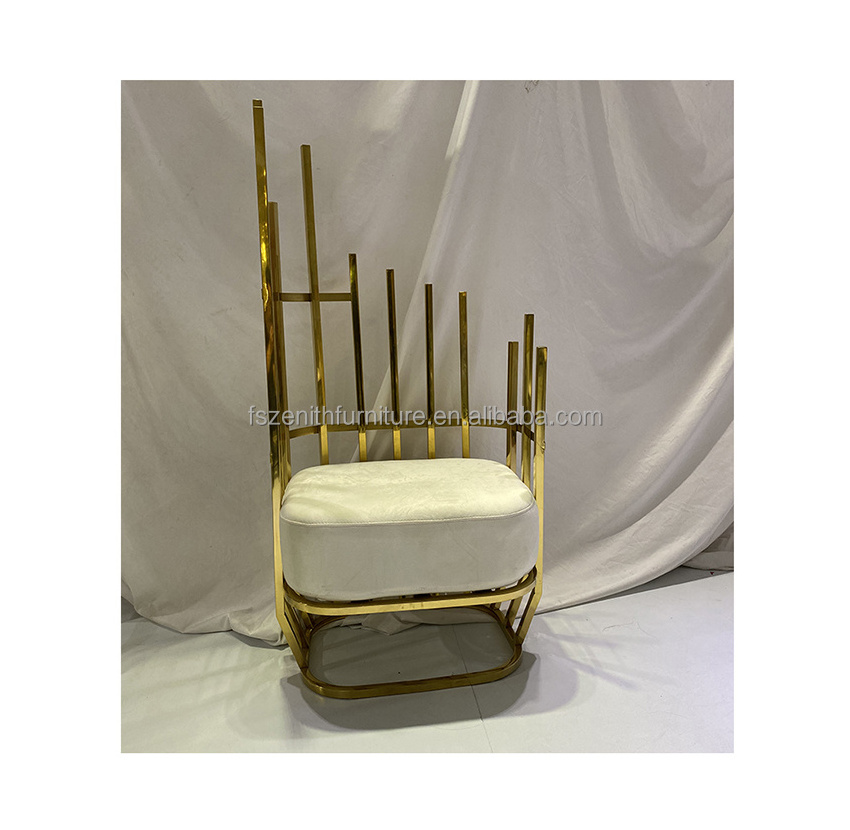 Hotel Banquet dining chair gold royal sofa queen king throne chairs luxury wedding cage chair for bride