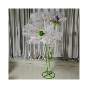 Wedding event big flower decoration large organza peony artificial flower giant flowers