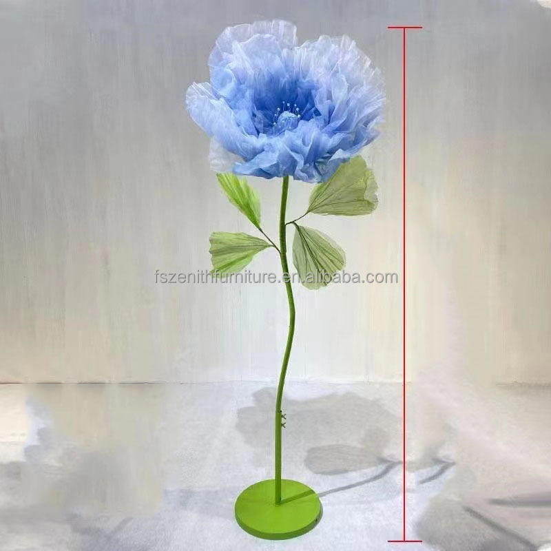 Wedding event big flower decoration large organza peony artificial flower giant flowers