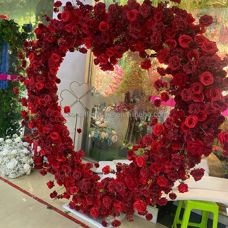 Floral entrance arch backdrop white cherry blossom wedding flower arch for walkway decoration