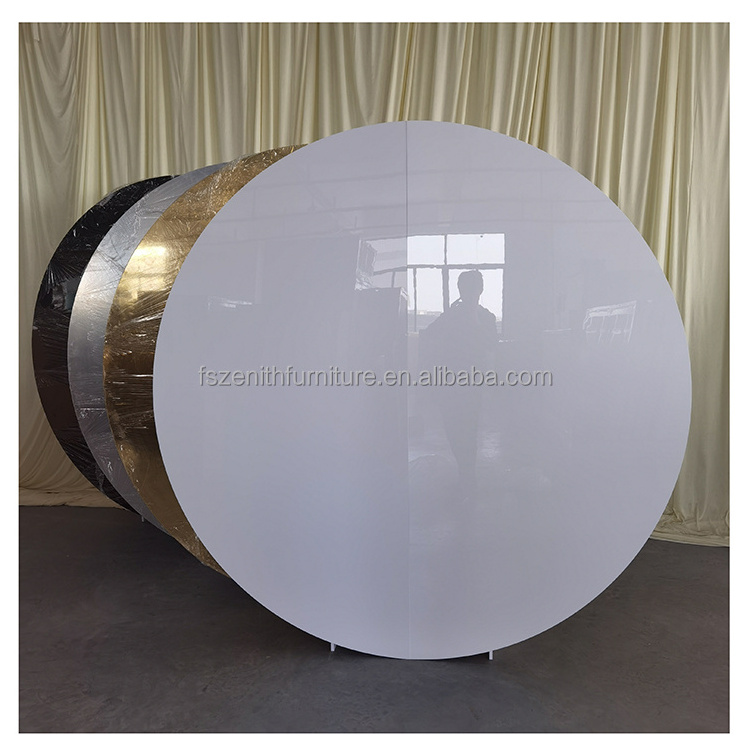 Zhongyi Hot Sales Luxury Wedding Decor Shiny White Balloons Round Acrylic Arch Backdrop