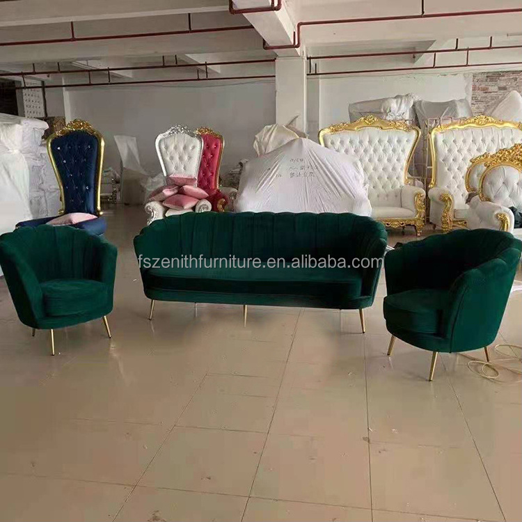 Wedding Furniture Decor Modern Design Living Room Sofas Comfort I Shape Elegant Fabric Sofa Set Furniture