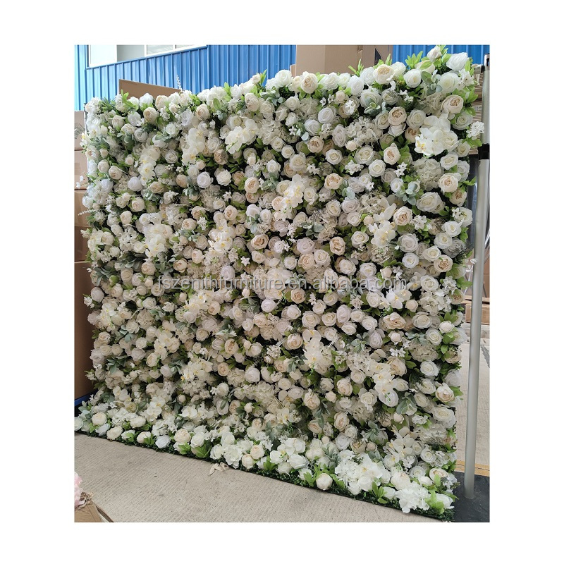 Custom Wedding Flower Backdrop Decor Roll Up 3D Artificial Silk Arch Flower Wall Panel