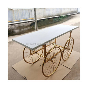 Top sales wedding decoration furniture metal dessert candy cart flower cart champagne cart