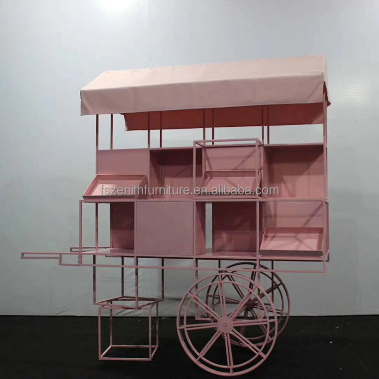 2021 New Design Metal Candy Cart With Wheels For Weddings Parties