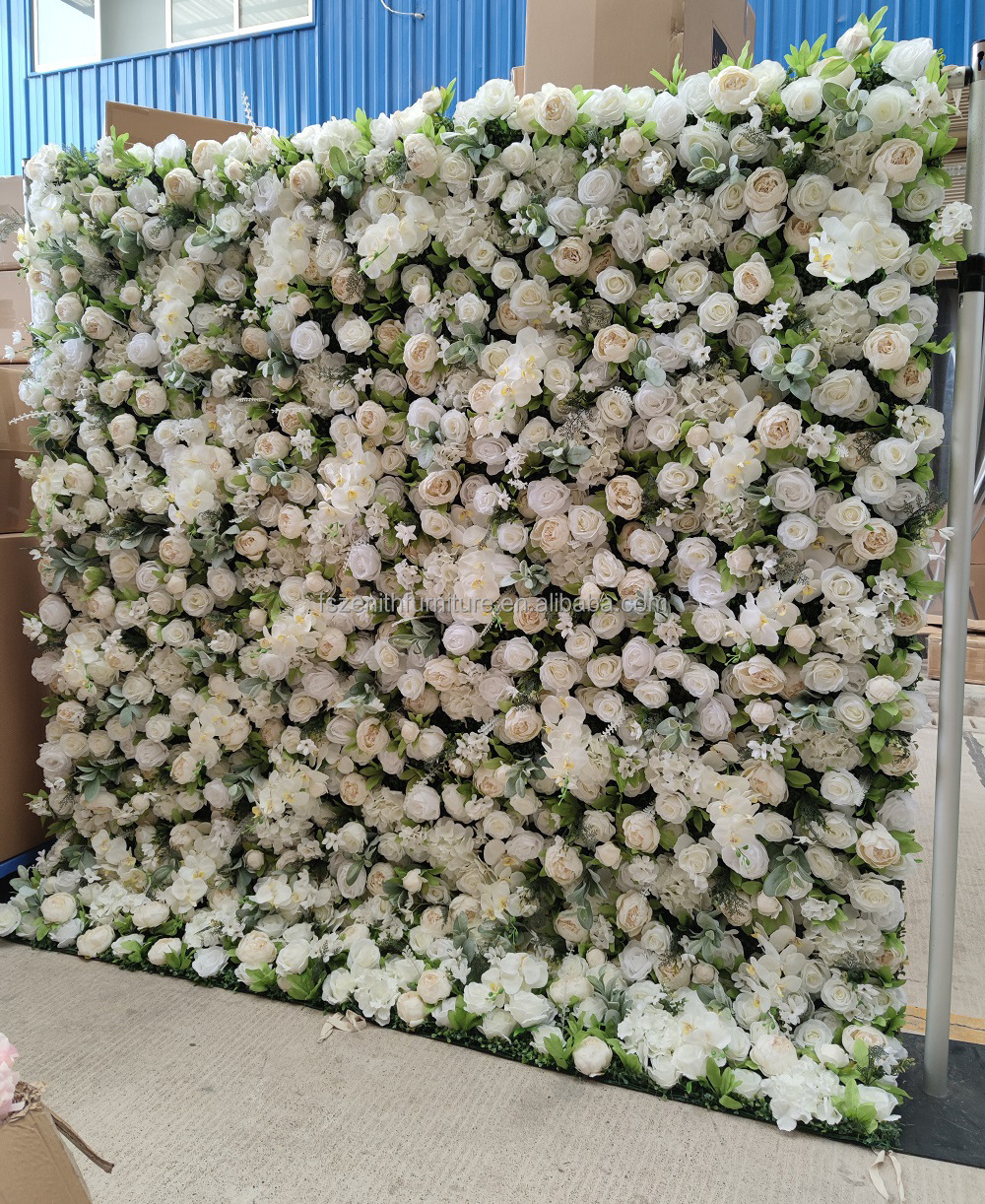 Custom Wedding Flower Backdrop Decor Roll Up 3D Artificial Silk Arch Flower Wall Panel